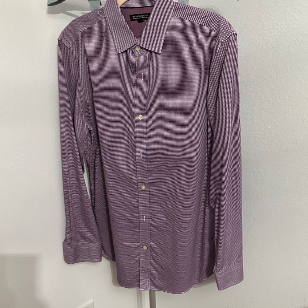 EUC Banana Republic Blue and Red Dress Shirt